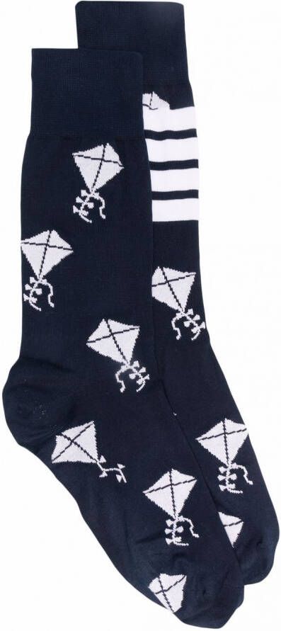 Thom Browne Sokken met logo Blauw