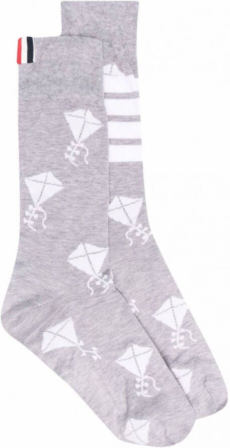 Thom Browne Sokken met logo Grijs