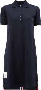 Thom Browne Striped Cotton Pique Polo Dress Blauw