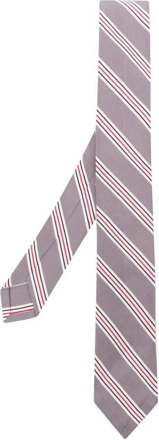 Thom Browne Stropdas met gestreept jacquard Grijs