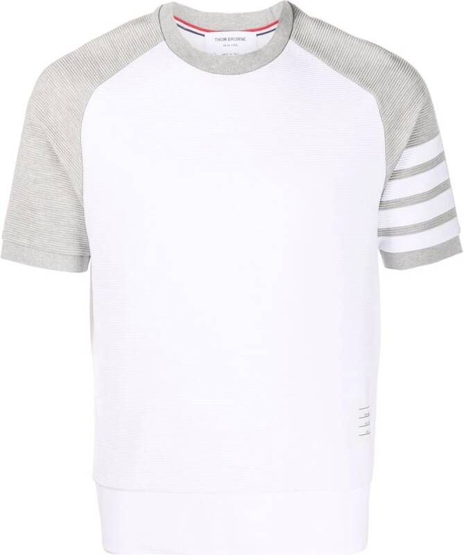 Thom Browne T-shirt met 4 strepen Wit