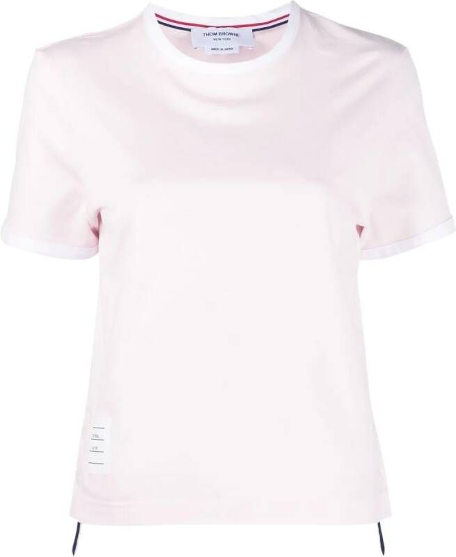 Thom Browne T-shirt met asymmetrische afwerking 680 LT PINK