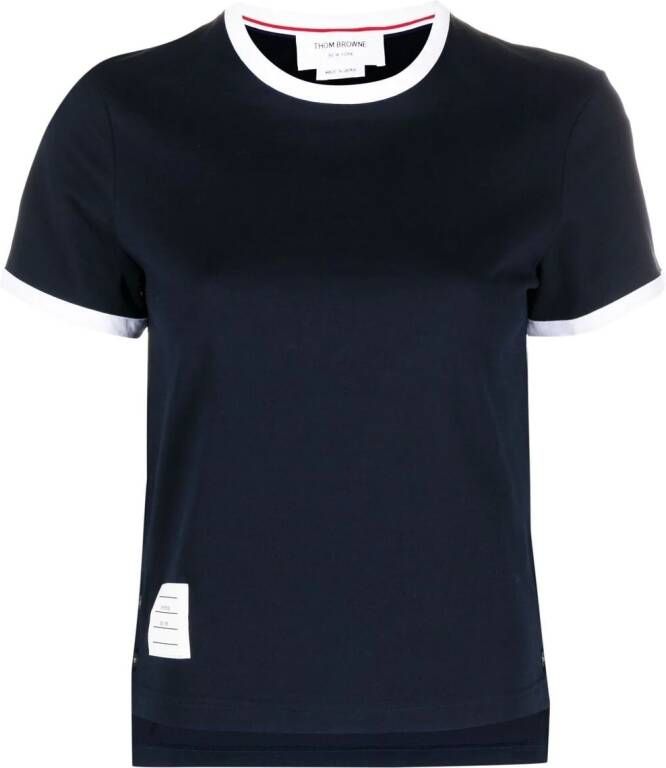 Thom Browne T-shirt met asymmetrische afwerking Blauw