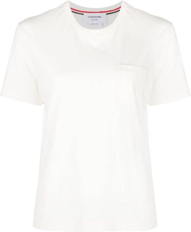 Thom Browne T-shirt met borstzak Wit