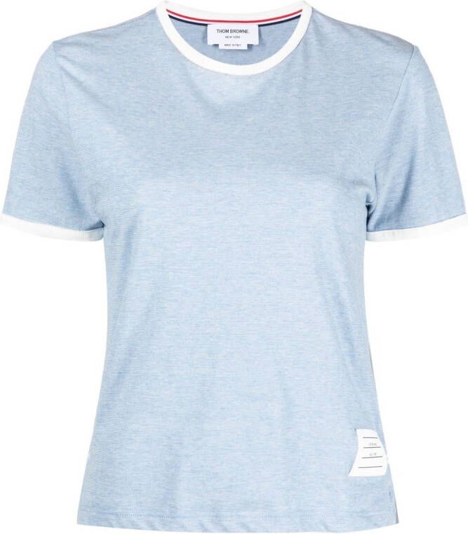 Thom Browne T-shirt met contrasterende afwerking Blauw