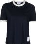 Thom Browne T-shirt met contrasterende afwerking Blauw - Thumbnail 1