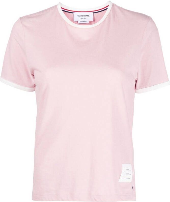 Thom Browne T-shirt met contrasterende afwerking Roze