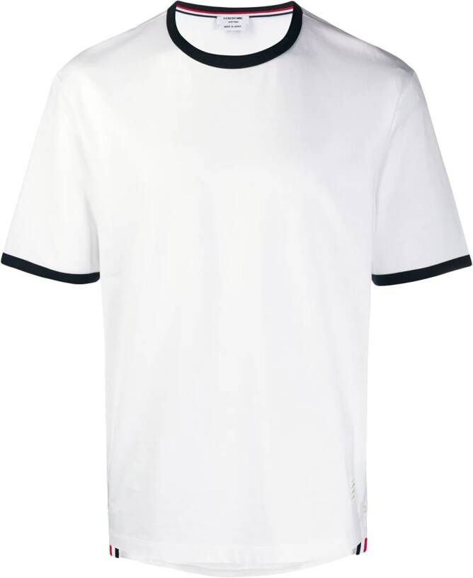Thom Browne T-shirt met contrasterende afwerking Wit