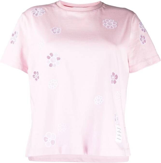 Thom Browne T-shirt met geborduurde bloemen Roze