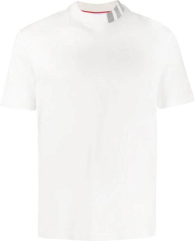 Thom Browne T-shirt met gesmockte hals Wit
