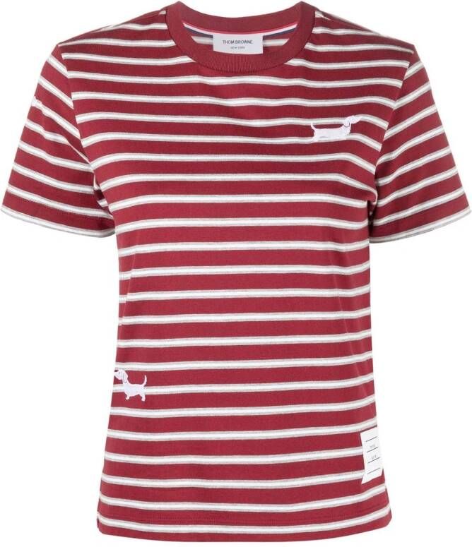 Thom Browne T-shirt met ronde hals Rood