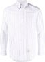 Thom Browne university-stripe long-sleeve shirt Wit - Thumbnail 1