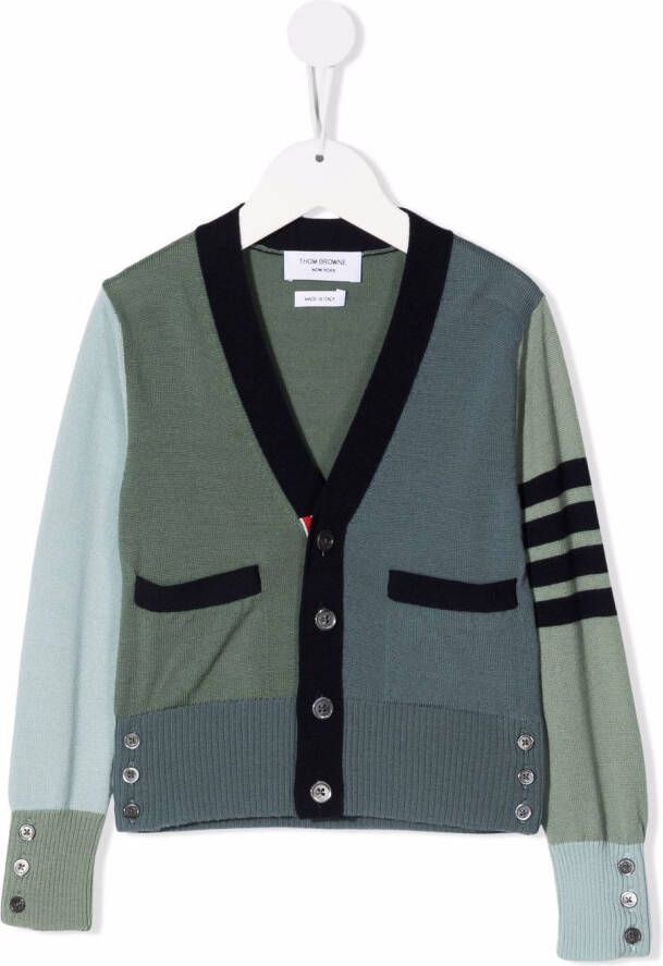 Thom Browne Kids Vest met colourblocking Groen