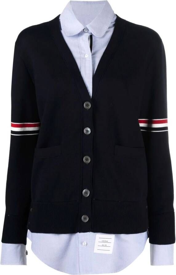 Thom Browne Vest met V-hals Blauw