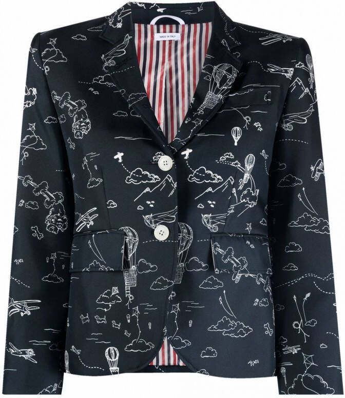 Thom Browne Zijden blazer Blauw