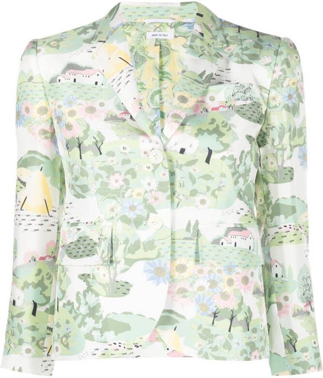 Thom Browne zijden jas Groen