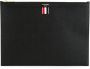 Thom Browne Zippered Docu t Holder In Black Pebble Grain Zwart - Thumbnail 1