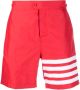Thom Browne Zwembroek met 4 strepen Rood - Thumbnail 1