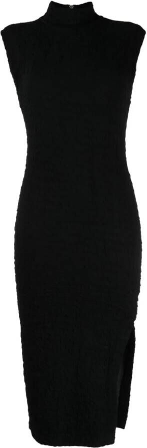 Thom Krom Midi-jurk met hoge hals Zwart