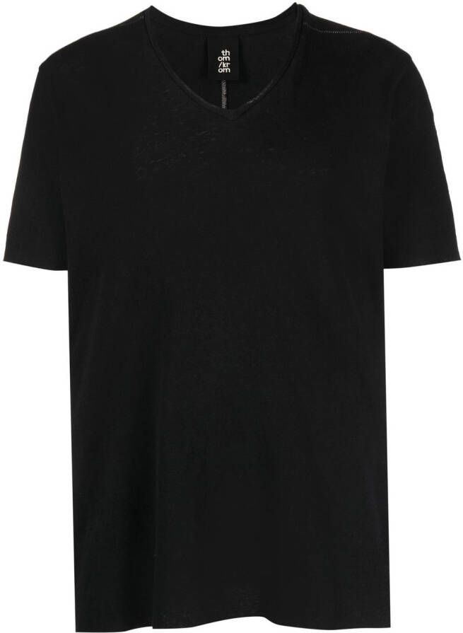 Thom Krom T-shirt met V-hals Zwart
