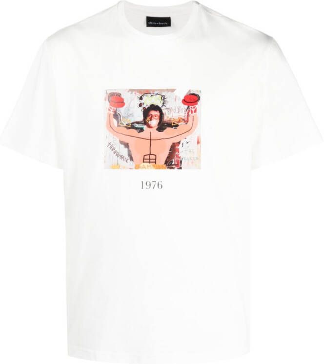 Throwback. T-shirt met print Wit