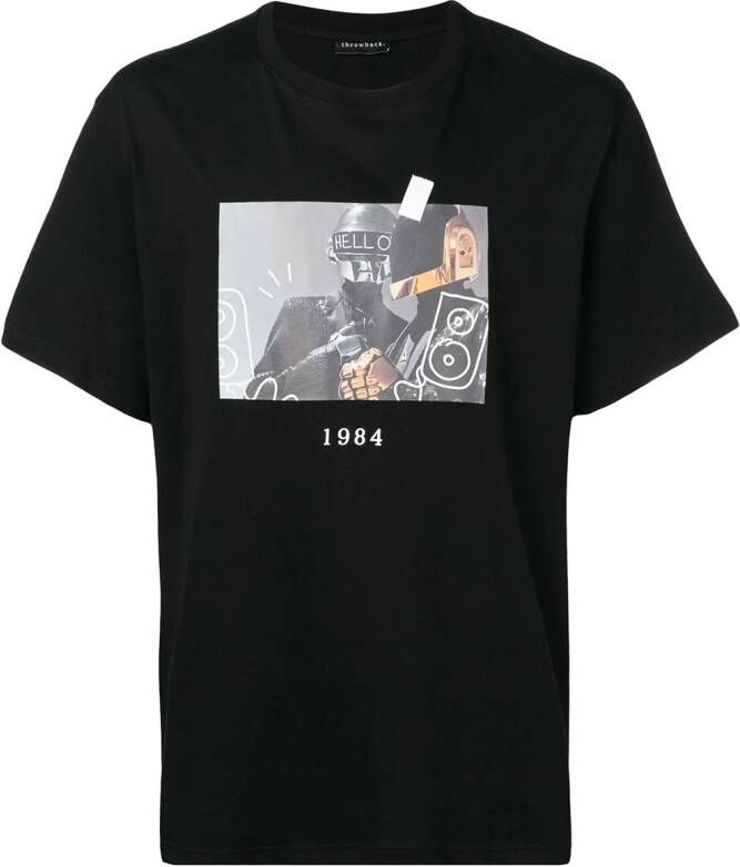Throwback. bedrukt T-shirt Zwart