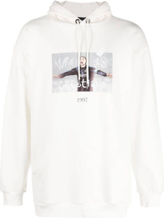 Throwback. Hoodie met print Beige