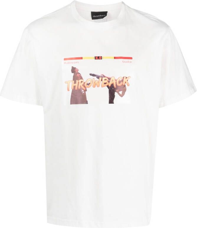 Throwback. T-shirt met print Wit