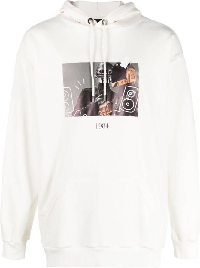 Throwback. Hoodie met grafische print Beige
