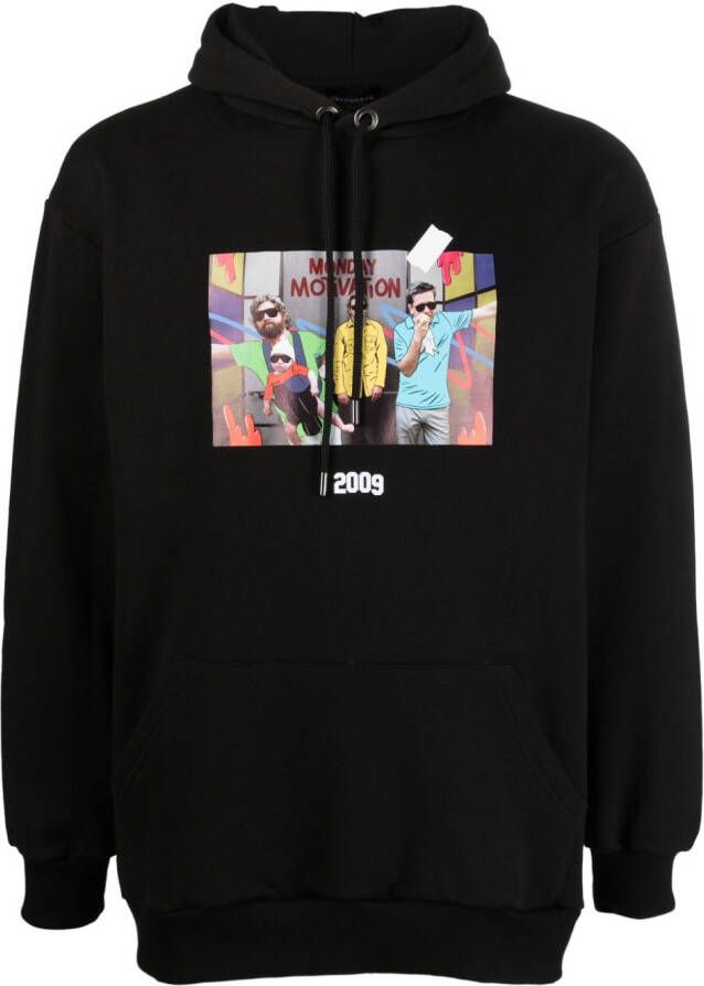 Throwback. Hoodie met print Zwart