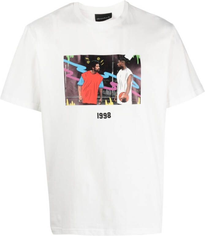 Throwback. T-shirt met print Wit