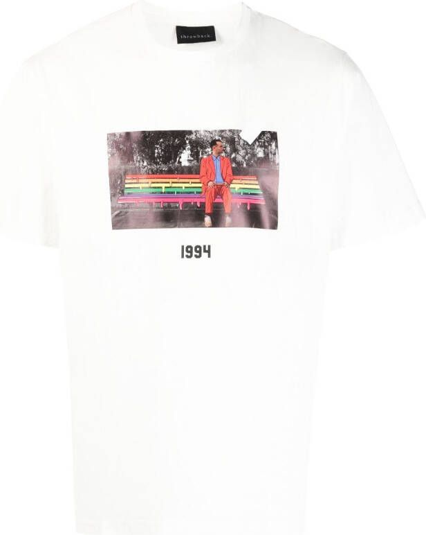 Throwback. T-shirt met print Wit