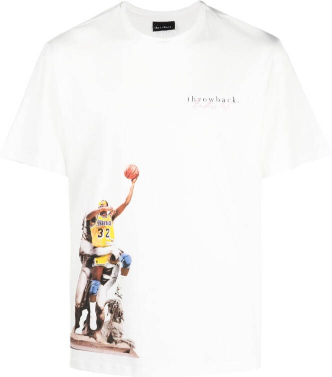 Throwback. T-shirt met print Wit