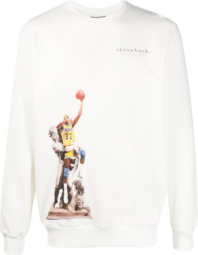 Throwback. Sweater met logoprint Wit
