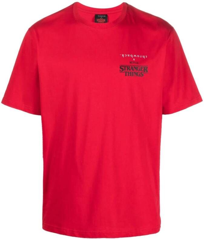 Throwback. T-shirt met logoprint Rood