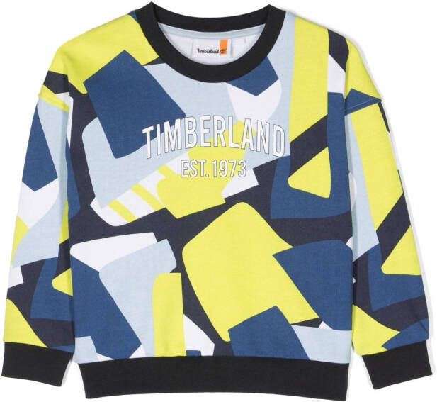 Timberland Kids Sweater met colourblocking Blauw