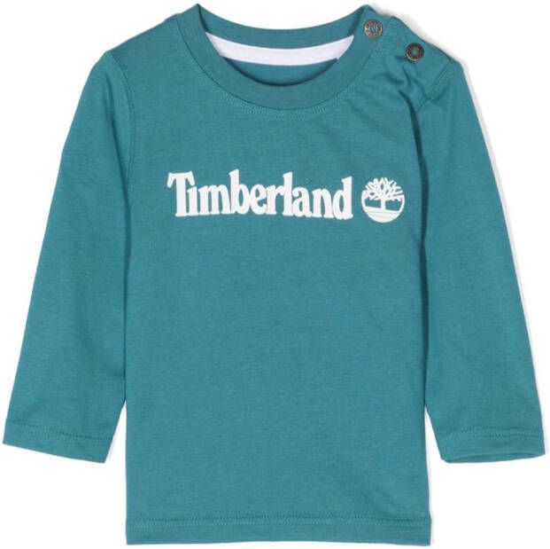 Timberland Kids T-shirt met logoprint Blauw