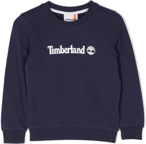 Timberland Kids Sweater met logoprint Blauw