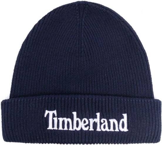Timberland Kids Muts met geborduurd logo Blauw