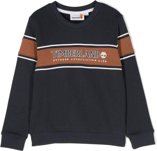 Timberland Kids Sweater met logoprint Blauw