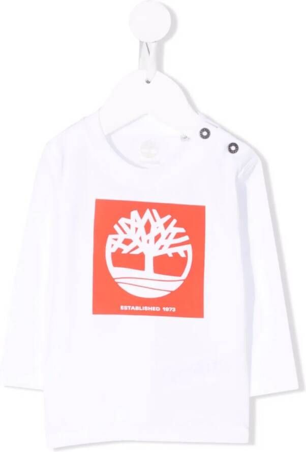 Timberland Kids T-shirt met logoprint Wit