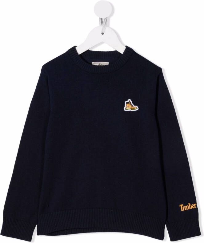 Timberland Kids Trui met geborduurd logo Blauw