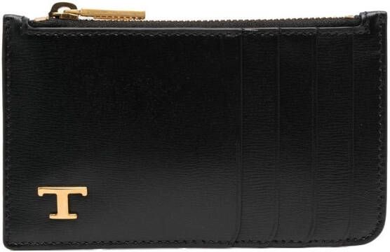Tod's Portemonnee met logoplakkaat Zwart
