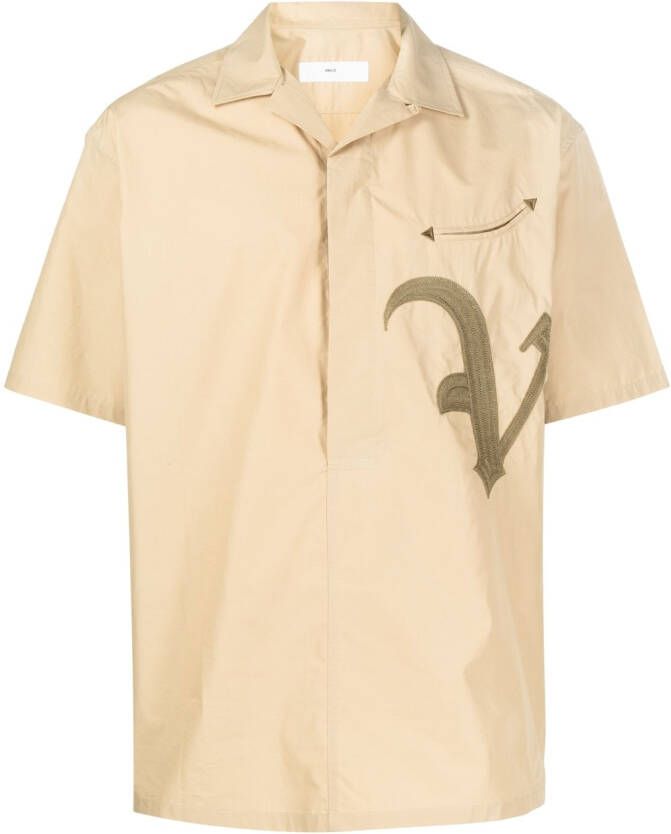 Toga Virilis Overhemd met borduurwerk Bruin