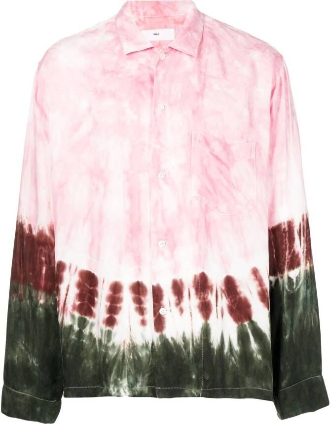 Toga Virilis Overhemd met tie-dye print Roze