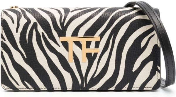 TOM FORD Schoudertas met dierenprint Zwart