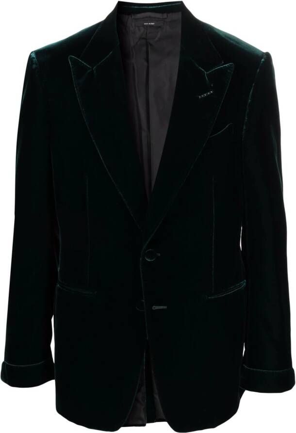 TOM FORD Blazer met enkele rij knopen Groen