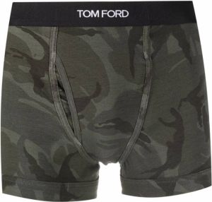 TOM FORD camouflage print logo waistband boxers heren katoen Elastane M Groen