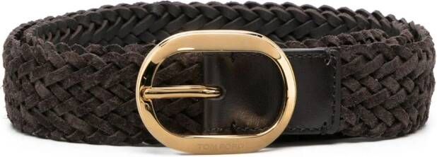 TOM FORD Gevlochten riem Bruin