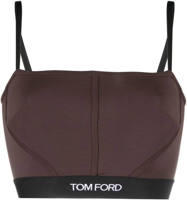 TOM FORD Bralette met logo Bruin